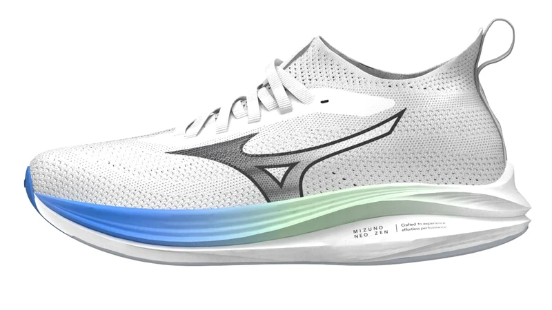 Mizuno Men's Neo Zen Running Shoe, White-Frontier Blue, 10