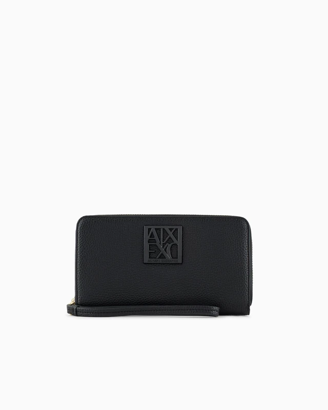 Armani Exchange Women's Susy SLG Zip Around Black, black, One Size