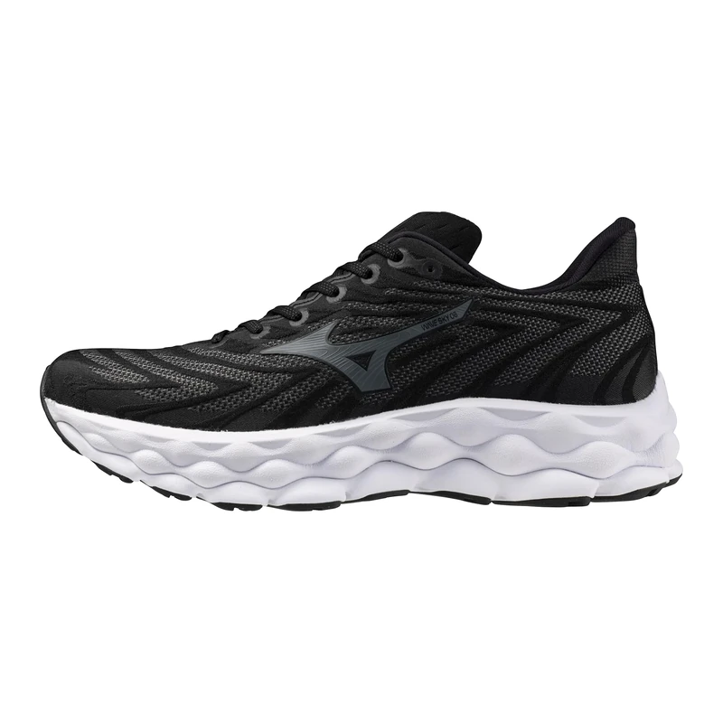 Mizuno Men's Wave Sky 8 2e Running Shoe, Black/Metallic Grey, 8 UK