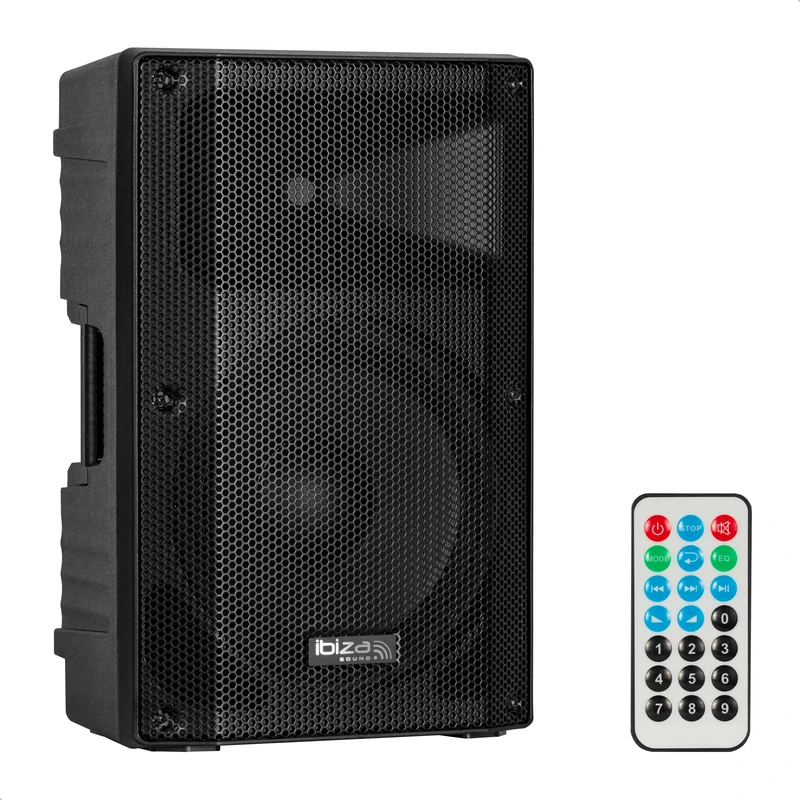 Ibiza - XTK12A-MKII- 12"/30cm Active PA Speaker- 25mm Compression Tweeter- Bass Reflex System- USB, SD, Bluetooth-TWS - Handles and Wheels- NEW VERSION- Black- Party, events, club, conference, karaoke