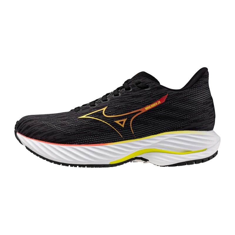 Mizuno Women's Wave Rider 28 Running Shoe, Black Evening Primrose, 4.5 UK