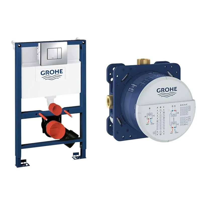 GROHE Cosmo Rapid Sl Set WC 0,82 M & Rapido Smartbox - Shower Systems -,Blue,Universal Concealed Installation Unit - DN 15-35600000