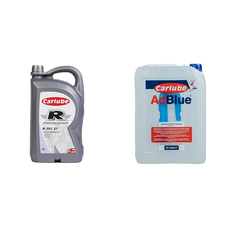 Carlube Triple R 5W-30 ACEA C3, API SP Fully Synthetic Engine Oil R-TEC 21 5L & AdBlue with Integrated Easy Pour Spout - 10L