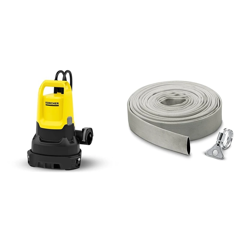 Kärcher 1.645-833.0 SP 16.000 Dual Submersible Pump, Yellow & 2.997-100.0 Gewebeschlauch Set Multicolored