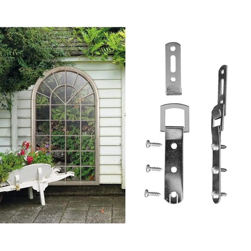 MirrorOutlet Large New Rustic Multi Panelled Arched Window Garden Outdoor Mirror5ft3 x 3ft / 160cm x 91cm,GMA022, Brown & Heavy Duty Mirror Fittings, Picture or photo Frame Fixings Very Strong. New