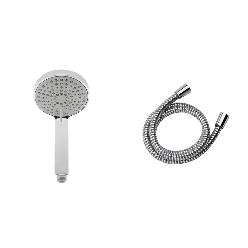 Mira Showers Citrus 110mm 5 Spray Shower Head Chrome & Zest Universal Shower Hose 1.25m Chrome