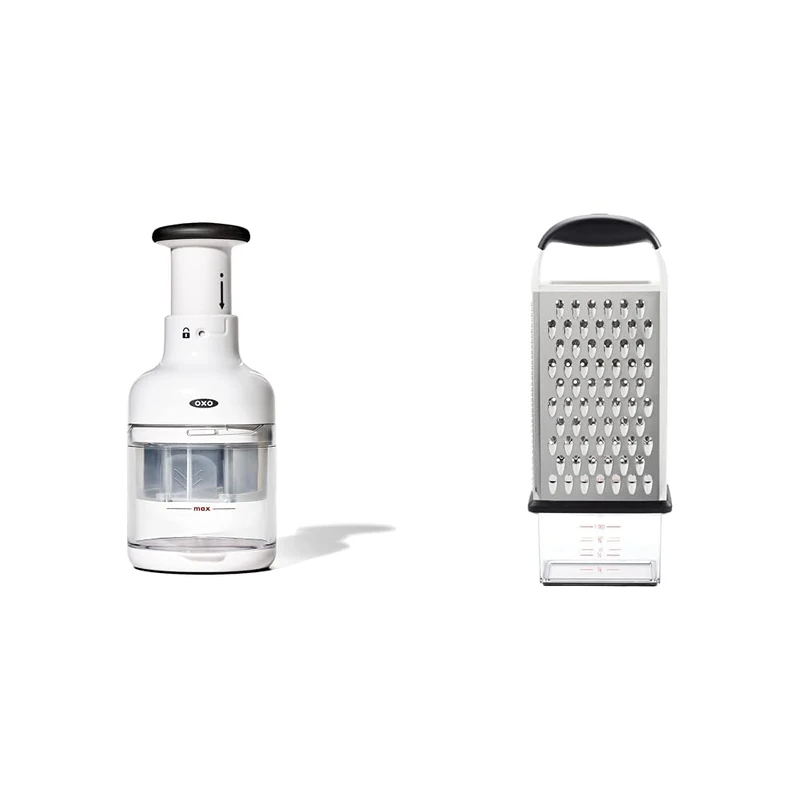 OXO Good Grips Chopper & Good Grips Box Grater,Silver/Black