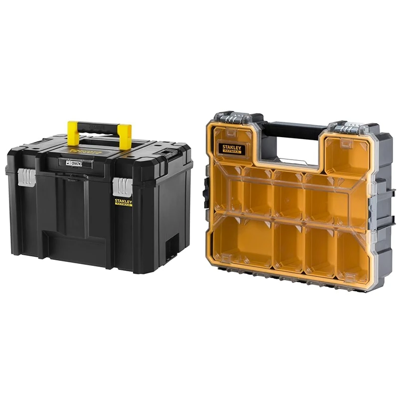Stanley Fatmax FMST1-71971 TSTAK VI FatMax Deep Tool Box & Stanley 1-97-518 Fatmax Deep Pro Organiser - Image 1