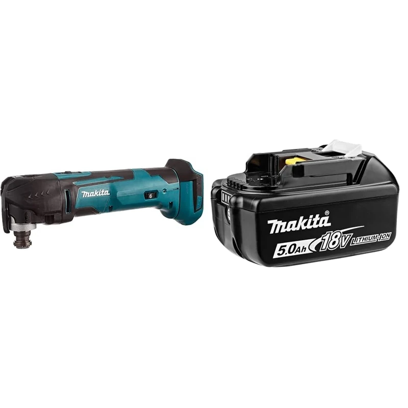Makita DTM51Z Multi-Tool, 18 V,Blue & Genuine 197280-8 BL1850B 18V 5.0 Ah Li-ion Battery