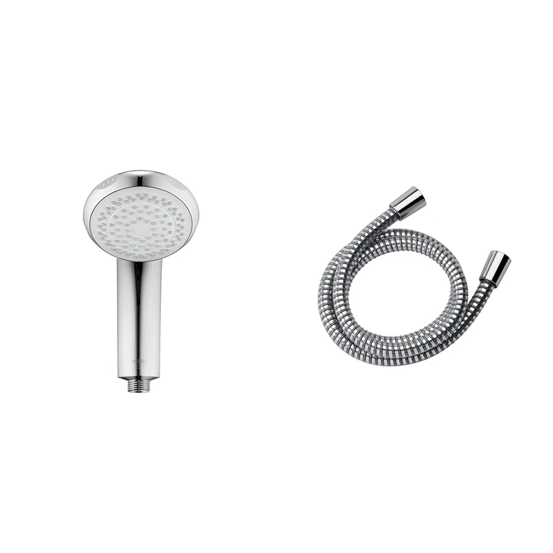 Mira Showers Logic Showerhead Handheld 4 Spray Showerhead Chrome 2.1605.176 & Showers Zest Universal Shower Hose 1.5m - Chrome