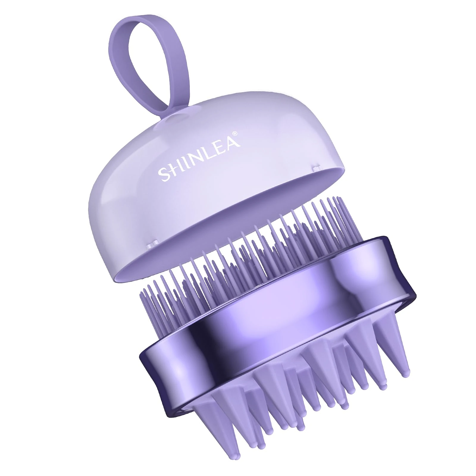 Scalp Massager - SHINLEA Shampoo Brush for Clean, Silicone Double-Side Hair Head Massager Scalp Brush Promote Hair Growth, Reduce Dandruff, Wet & Dry Use 2 in 1 Design (Purple)