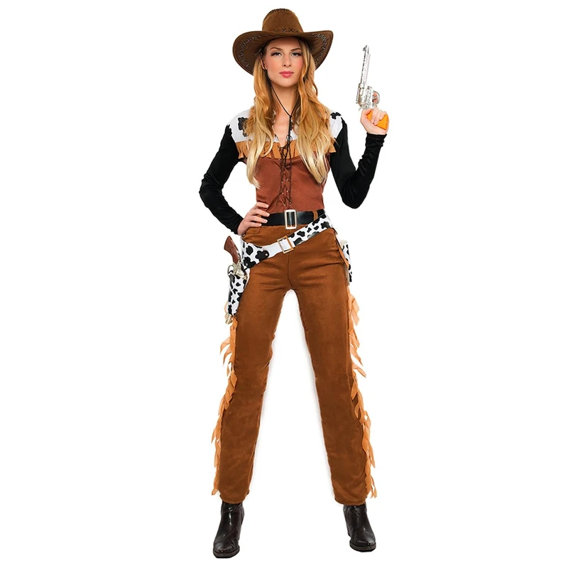 Boland - Cowgirl Costume for Women, 3 Pieces, Fancy Dress Costume for Theme Party, Halloween or Carnival, Wild West, Cowboy