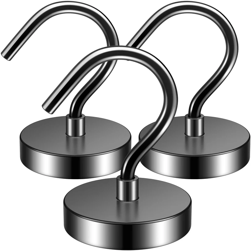 FINDMAG 3-Pack Magnetic Hooks - 60lb+ Heavy Duty for Cruise & Kitchen