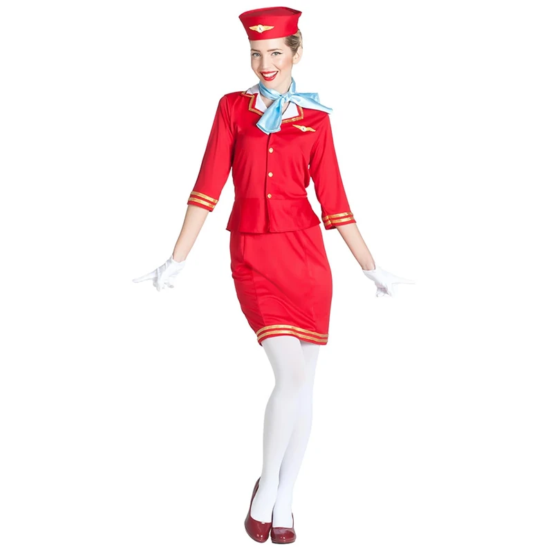Boland - Stewardess, 6 pieces, fancy dress costume for theme party, Halloween or carnival, flight attendant