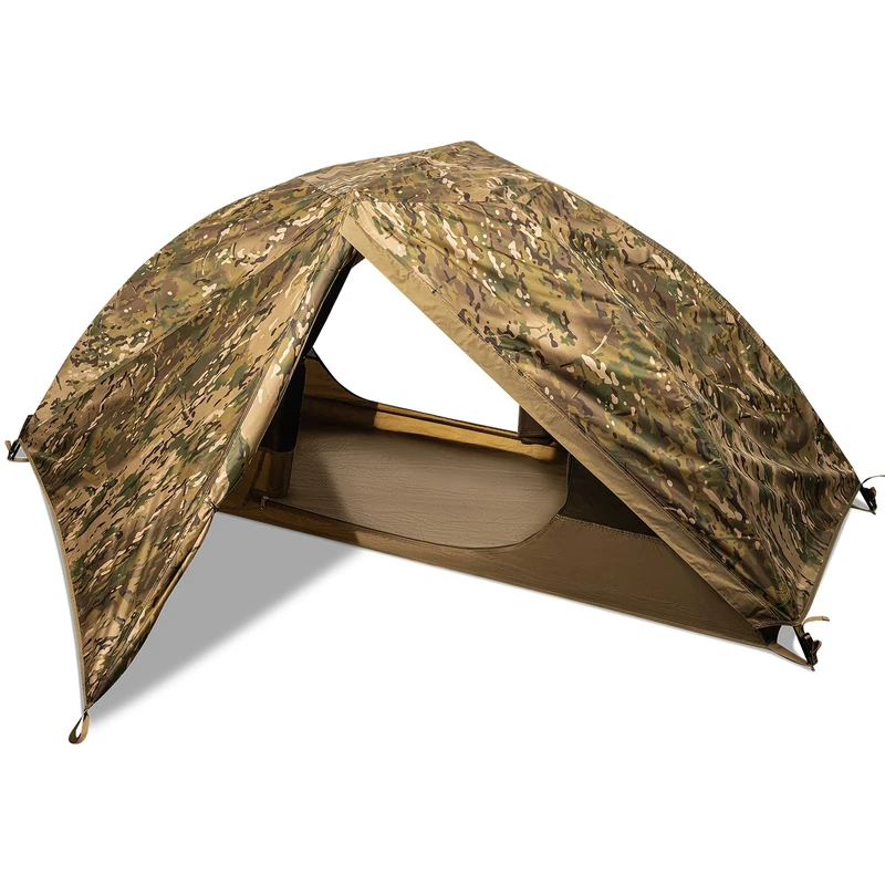 FREE SOLDIER Camouflage 1 Person 3 Season Ultralight Single Man Tent, Waterproof & Windproof, Easy Setup, Ideal for Trekking, Mountaineering, Cycling Trips, Festival Accommodations