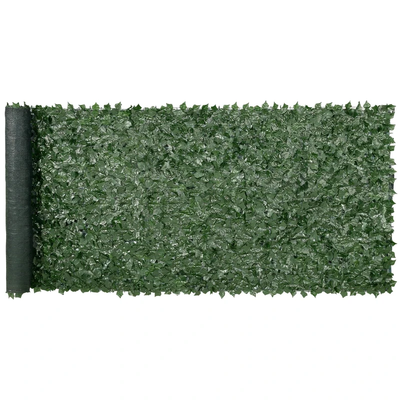 VEVOR JNF006 1.5 x 4m Artificial Green Wall Screen, Greenery Ivy Fence w/Mesh Cloth Backing and Strengthened Joint, Faux Hedges Vine Leaf Decoration for Outdoor Garden, Yard, Balcony, 59"x158"