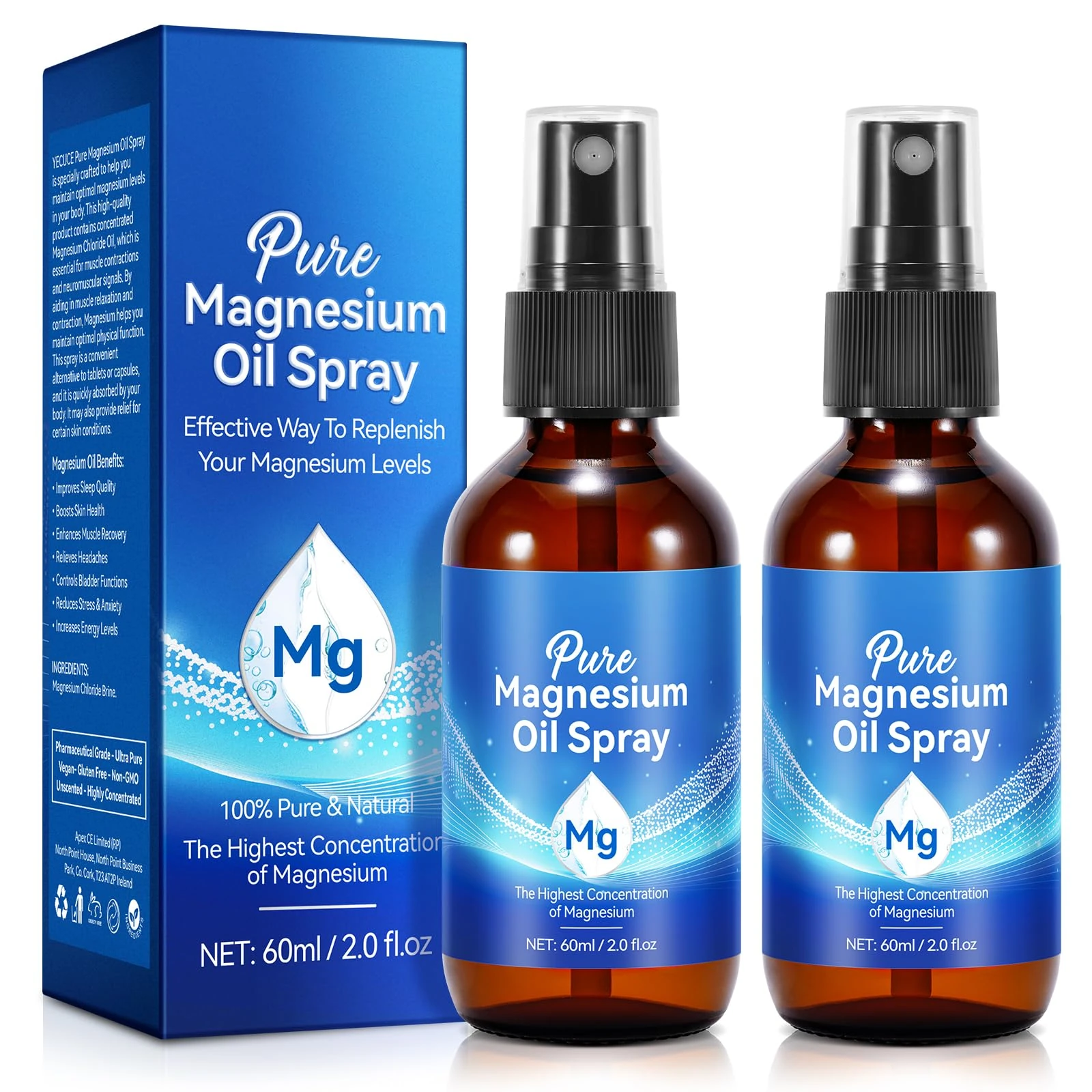 120ml Magnesium Oil Spray Magnesium Spray for Sleep Magnesium Oil for Feet Magnesium Spray Topical Magnesium Spray Restless Leg Syndrome Relief