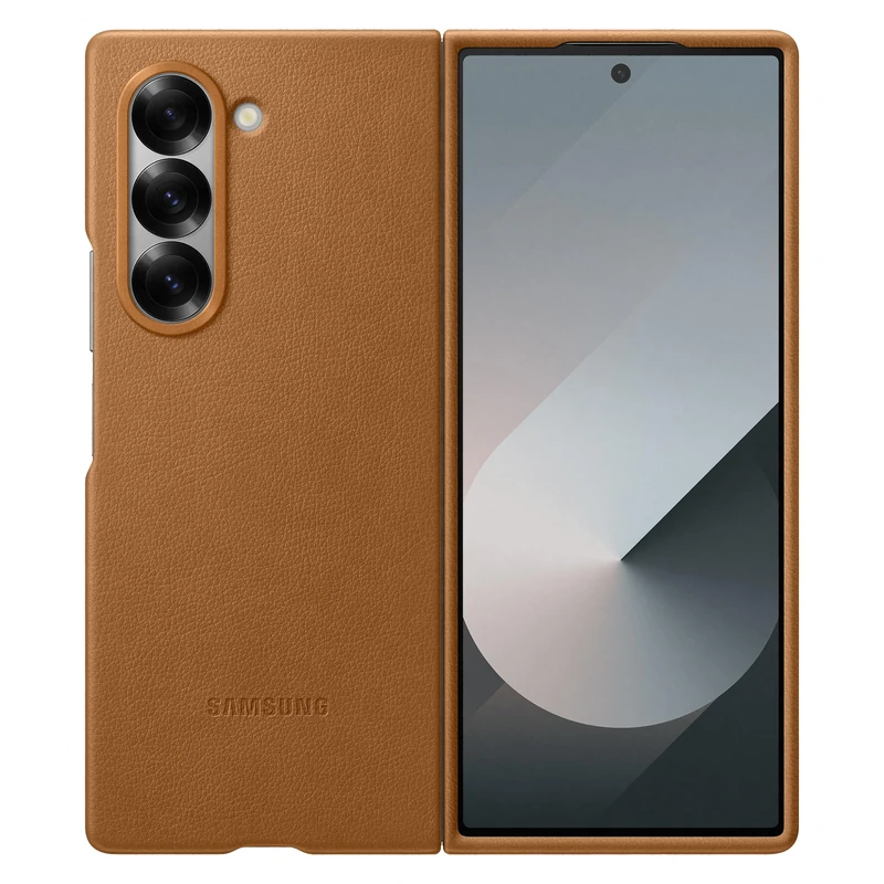 Samsung Galaxy Official Faux Leather Kindsuit Case for Galaxy Z Fold6, Tan