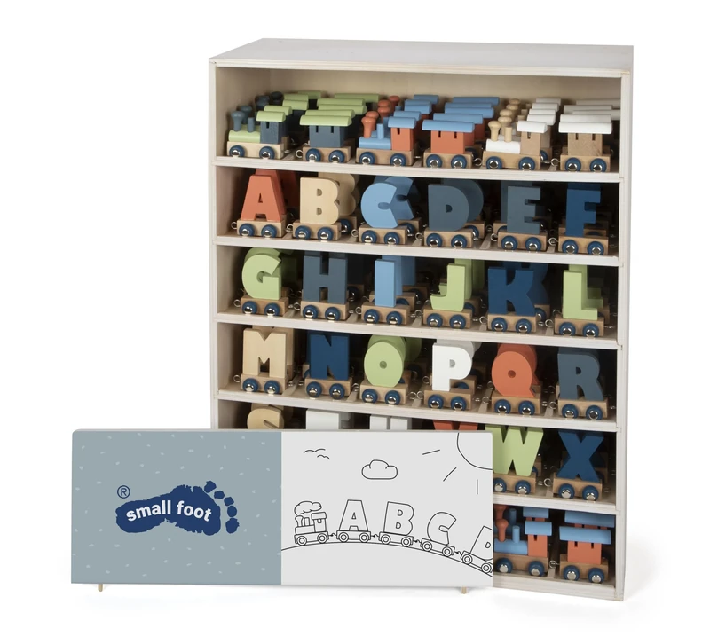 small foot Polar Letters Train Display, Wood, 180 Units with Train Cars, Engines & Letters, combinable, 12597 - Image 1