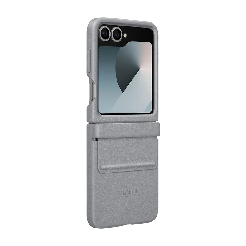 Samsung Galaxy Official Faux Leather Kindsuit Case for Galaxy Z Flip6, Grey