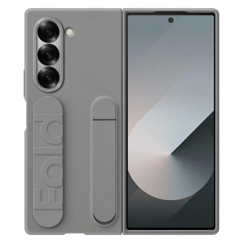 Samsung Galaxy Official Silicone Grip Case with Stand for Galaxy Z Fold6, Grey