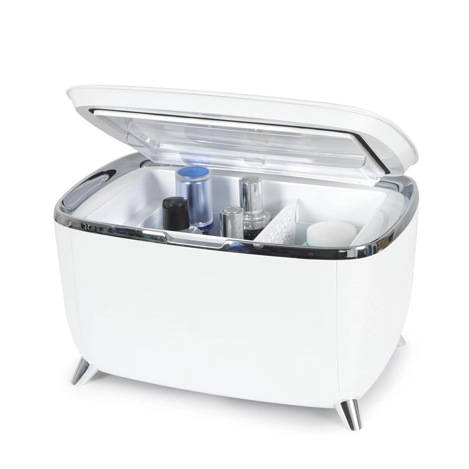 eklipt Mini Fridge 6 Liter/8 Can, Skincare Fridge, AC/USB Power Portable Beauty Fridge, for Refrigerating Makeup, Skincare and Food, Bedroom, Office and Car, White