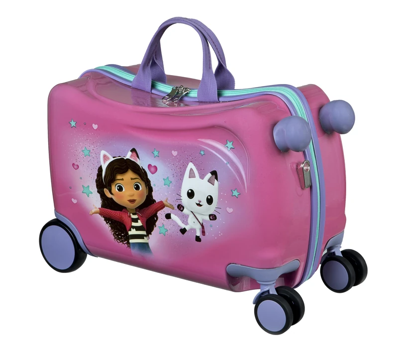 Undercover - Ride-on Trolley with Licence Motif - Children's Luggage to sit on - Maximum Load 50 kg - with Practical Carrying Handles - Sturdy Travel Suitcase, Pink, 23 cm x 47,5 cm x 32 cm, Gabby's
