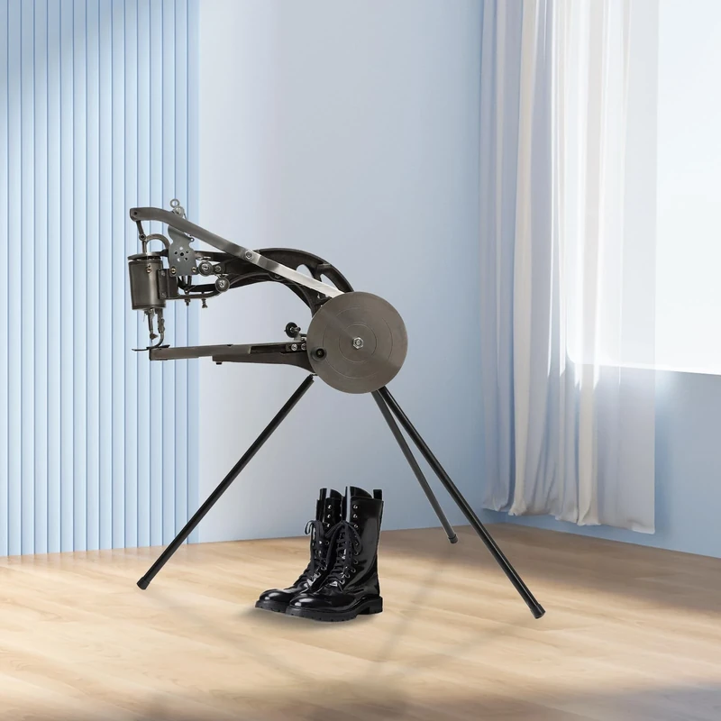 Hand Sewing Machine with Needles 3 Long Rods Leather 360° Sewing Machine Heavy Duty Hand Shoe Repair Sewing Machine for Sewing Fabric Shoes, Rubber Shoes, Leather Shoes