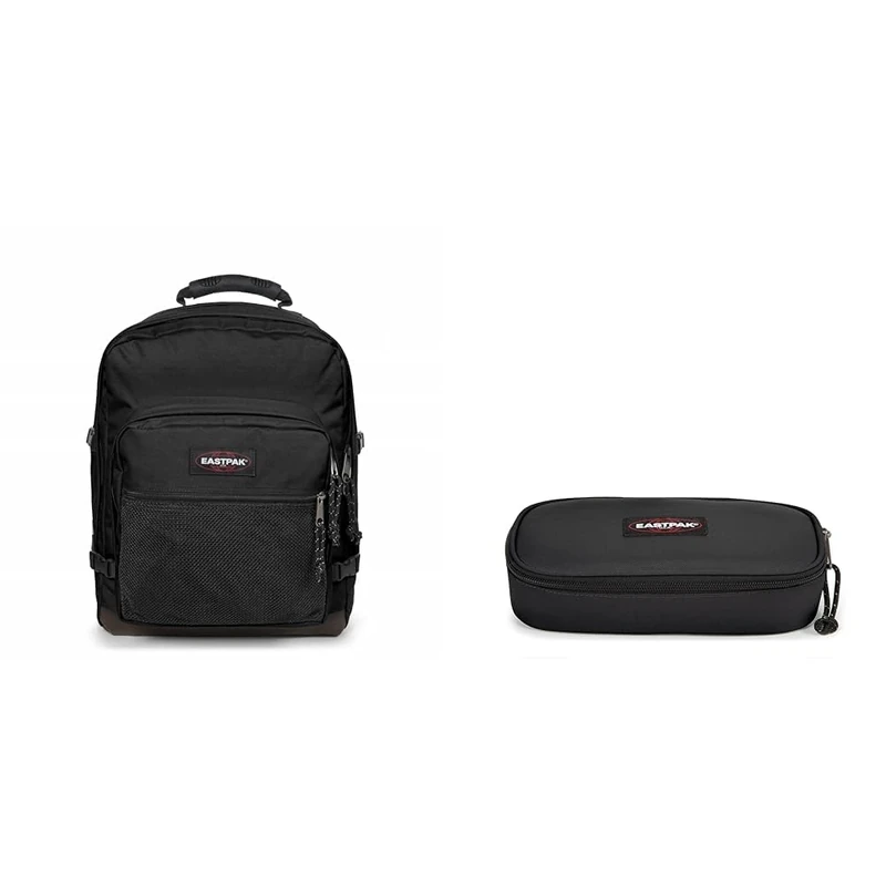 Eastpak ULTIMATE Backpack, 42 L - Black (Black) OVAL SINGLE Pencil Case, 5 x 22 x 9 cm - Black (Black)