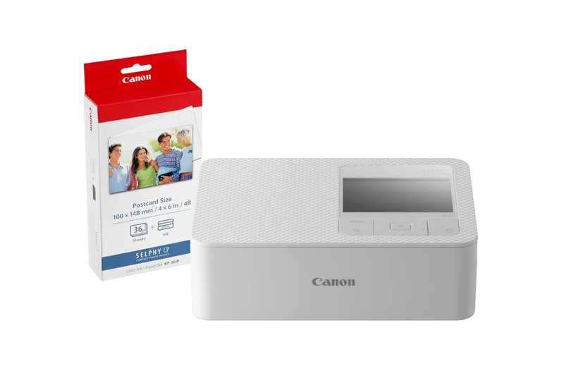 Canon SELPHY CP1500 Compact Photo Printer + Ink & Paper Set (36 Sheets) – Wireless Printing, Long-Lasting Prints, USB-C & SD Card Connectivity – Ideal for Scrapbooks & Photo Albums, White