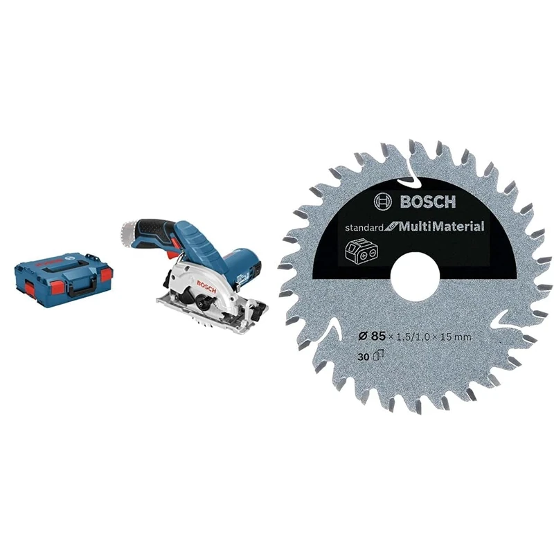 Bosch Professional 12V System GKS 12V-26 Cordless Circular Saw (Blade Diameter: 85 mm, excluding Batteries & Charger) + Standard Blade for Multi Material (85 x 15 x 1.5 mm, 30 Teeth, Accessories)