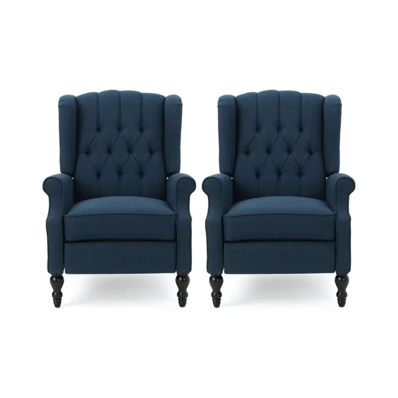 SUYHKO lounge chair, Fabric Pushback iner, Set of 2, Blue Living Room Chairs Accent Chair,sofa couch