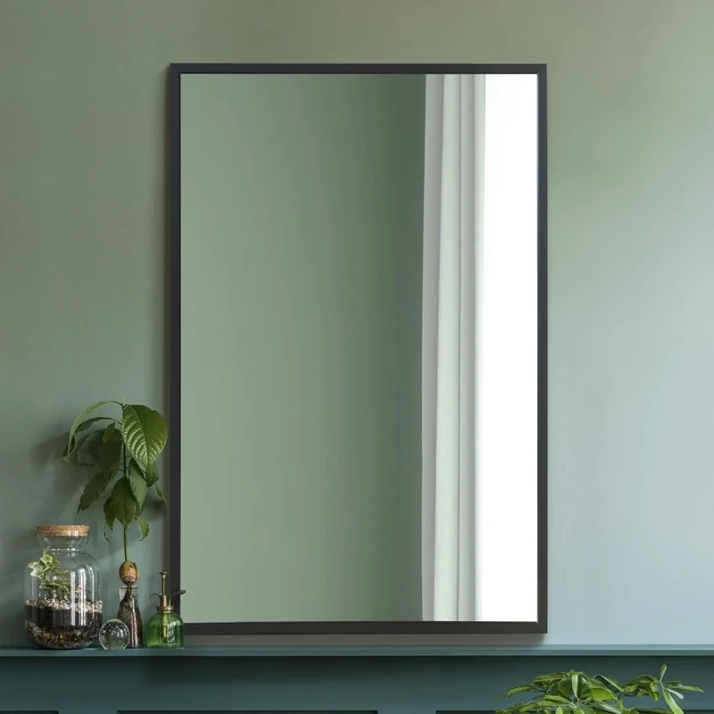 The Artus - Black Aluminium Edged Wall Mirror 16" X 24" (40CM X 60CM)