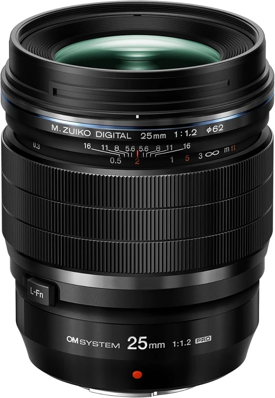 OM SYSTEM M. Zuiko Digital ED 25 mm 1:1.2 Pro Lens, Suitable for All MFT Cameras (Olympus OM-D & PEN Models, Panasonic G-Series), Black