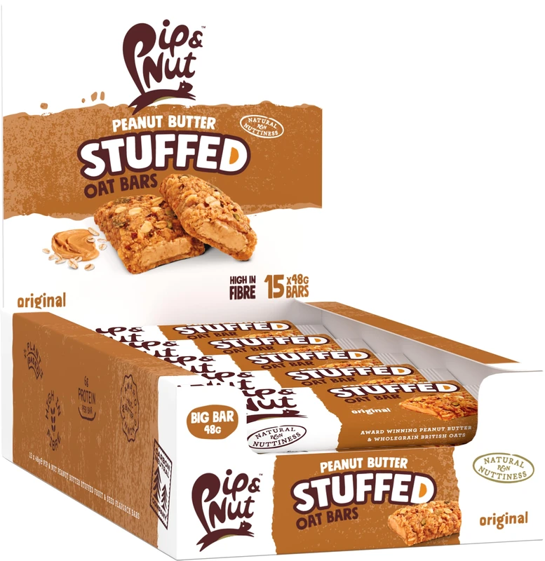 Pip & Nut Peanut Butter Stuffed Oat Bars, Original, 15 x 48g