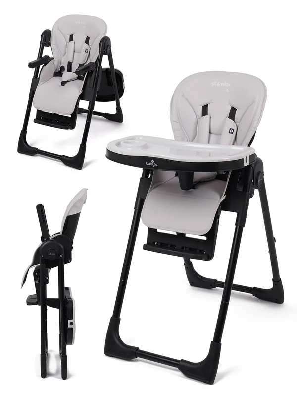 Babylo Sit N Relax Highchair, Birth up to 3 Year (15kg), Taupe & Black