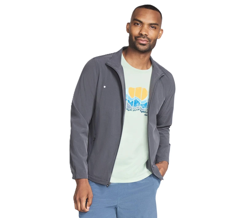 Skechers Men's The Gowalk Everywhere Fz Jacket Cardigan Sweater, Black, L