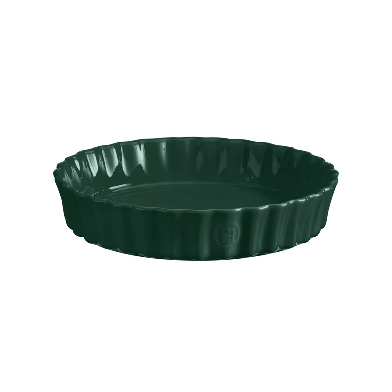 Emile Henry High Pie Tart Dish, Ceramic, 28 cm, Cedar Green