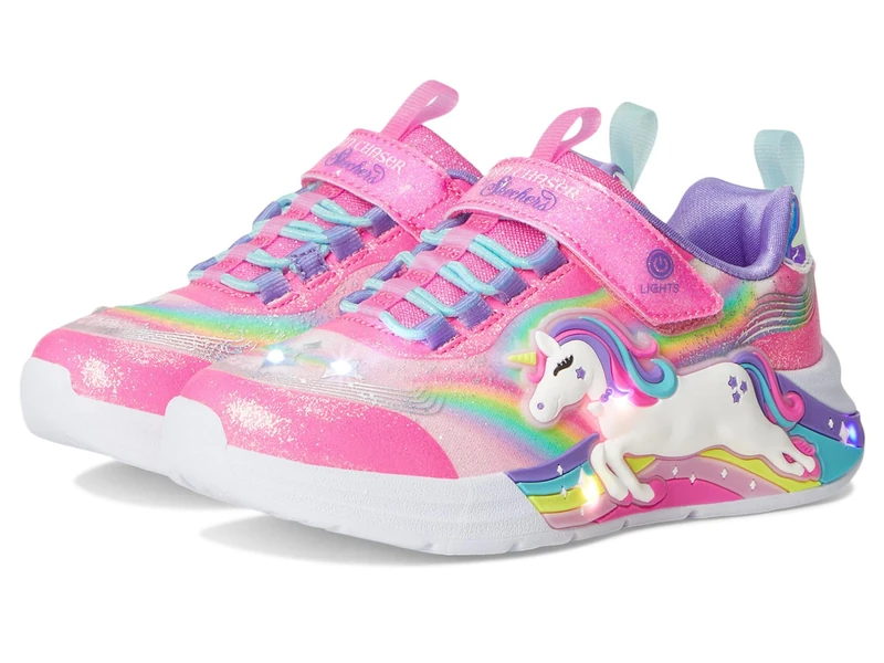 Skechers Girl's Unicorn Chaser Sneakers, Pink Sparkle Mesh/Multi Trim, 11.5 UK Child