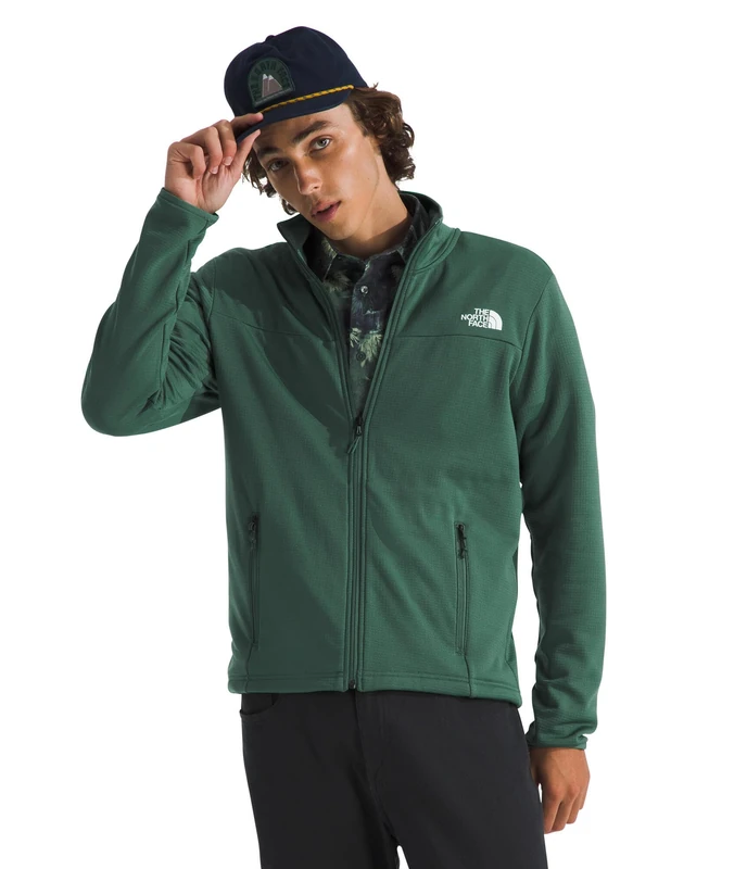 The North Face Men's Cedar Trail Grid Full Zip Fleece Jacket, Shady Blue, L