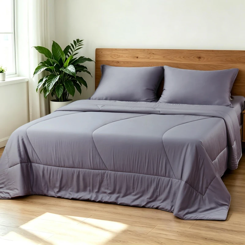 Bamboo Viscose Summer Comforter/Blanket Queen Size- Ultra Soft & Breathable Comfort - Perfect Medium Weight for Snuggling Without Overheating - Stay Cool & Cozy All Night