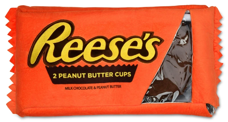 iscream Reese's Peanut Butter Cups Package 19" x 8.5" Pillow Set with Two Plushie Cups