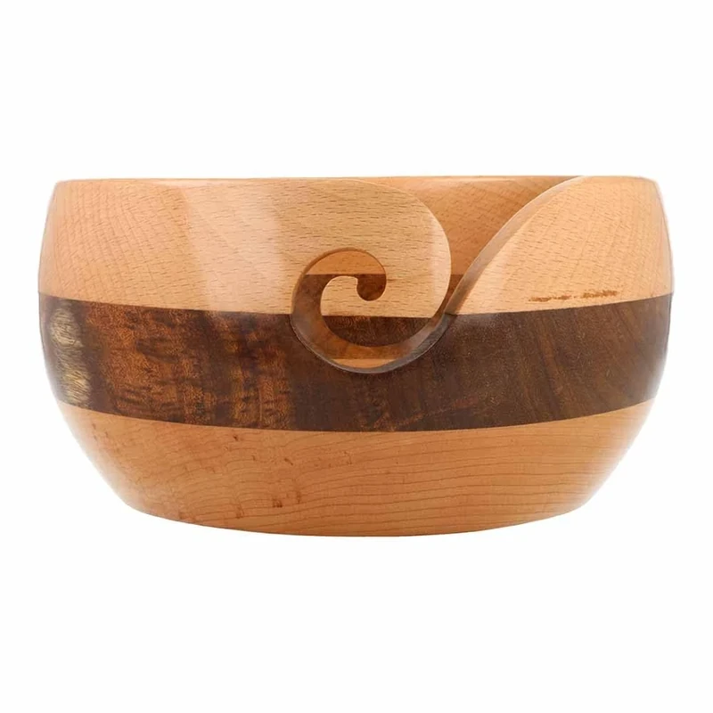 Scheepjes - Scheepjes Rose and Beechwood Polished (20x10cm) Handmade Yarn Bowl for Crocheting and Knitting Craft Projects - 1 Piece