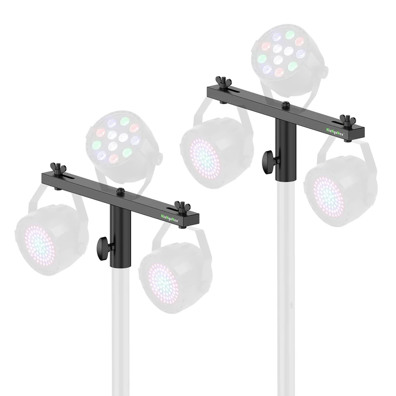 NiuNyuNeu DJ Lighting Bar T-Bar Lighting Extension Cross Bar Mount 3 lights for Tripod Speaker Stand DJ Lighting Tripod Mount