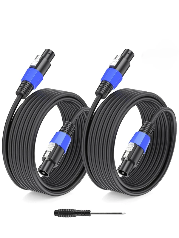 GCTBL 30M 2pack Speakon to Speakon Cables Male to Male Professional DJ/PA Audio Amplifier Speaker Cable