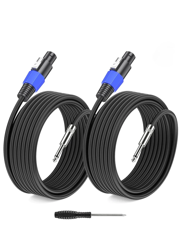GCTBL 30M 2pack Speakon to 1/4" Speaker Cables Audio Amplifier Cord Wire DJ/PA Speakon Cable