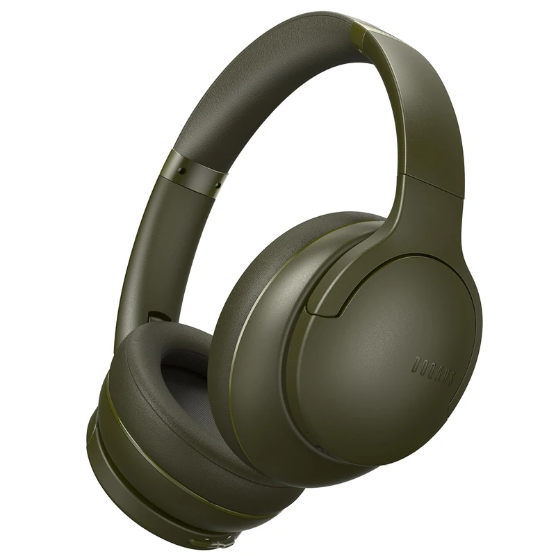 DOQAUS Bluetooth Headphones Over Ear, 90H Playtime, 3 EQ Mode, HiFi Stereo Bass, Soft Earmuff, Foldable Headphones for Phone/PC (Military Green)