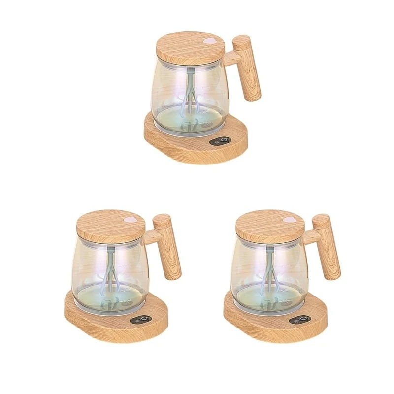 NeaxgeandX 3 Set of Self Mixing Coffee Mug Mixed Milk Cup Auto Stirring Mug for Home Desk Office Multi-Color, 14.5x8.8 cm - Image 1