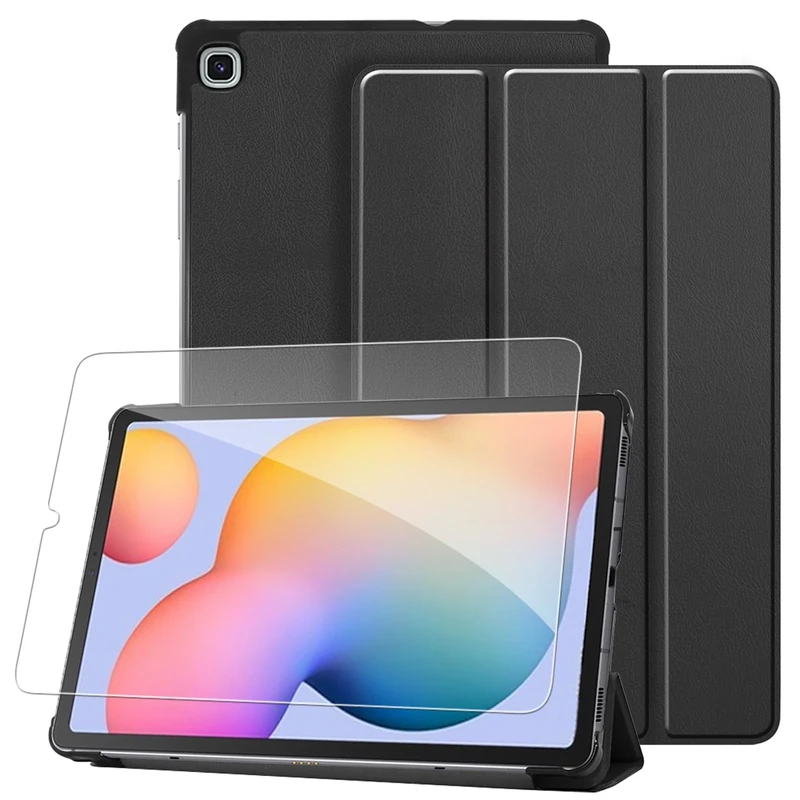 GOZOPO Case for Samsung Galaxy Tab S6 Lite 10.4 Inch Tablet, with Screen Protector, Auto Wake/Sleep, Tablet Cover (Black)