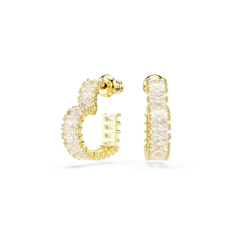 Swarovski Matrix Small Heart-Shaped Hoop Earrings - Gold Tone